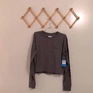 NWT - Columbia Ling Sleeve Crop Top, Grey, XL